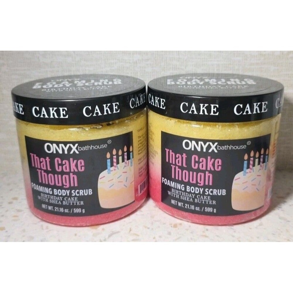 Lot Of 2 ONYX Bathhouse That Cake Though Foaming Body Scrub Birthday Exfoliate